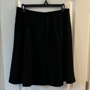 Knee-Length Fully Lined A-Line Black Women's Skirt